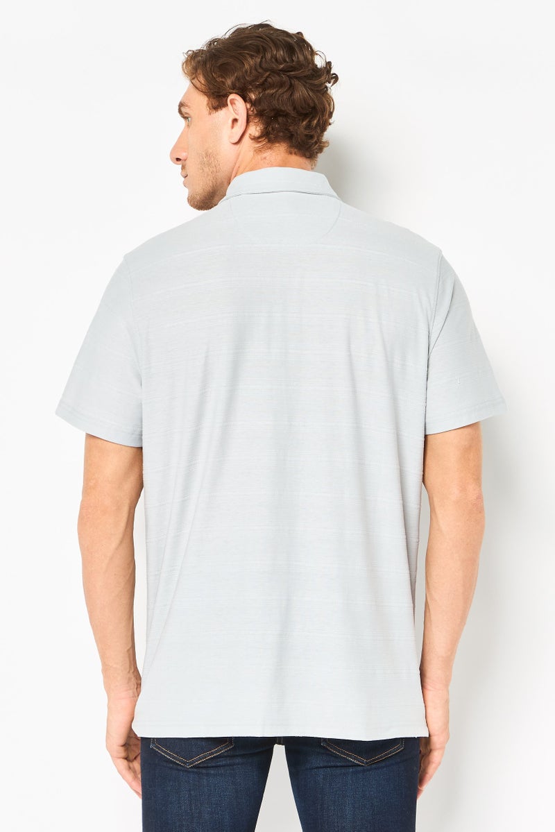 Chaps Men Regular Fit Embroidered Short Sleeve Polo Shirt, Grey - Image 2